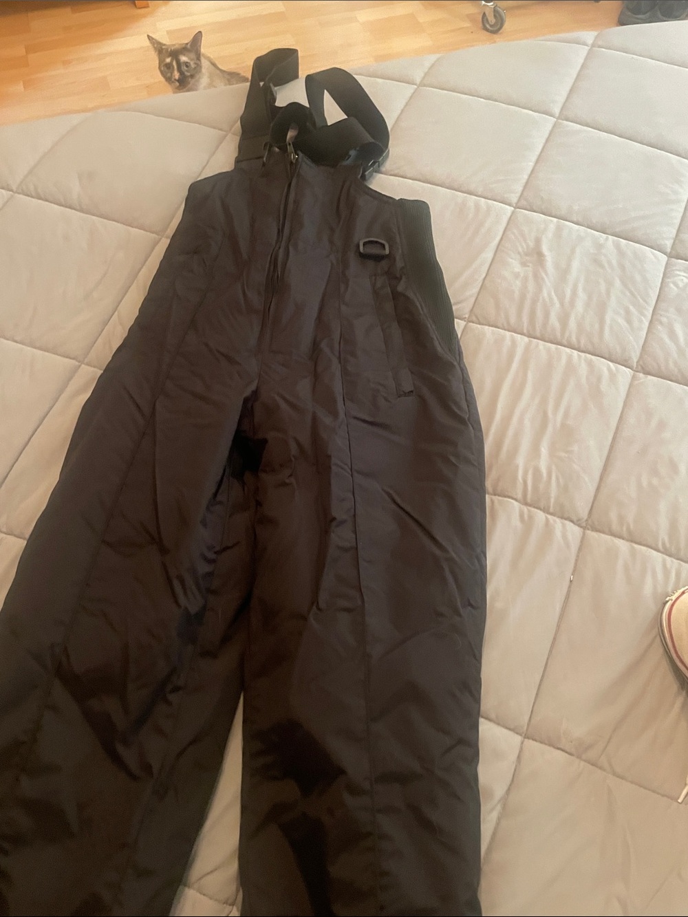 Kids size 14 Black Insulated Bib Snow Pants with Adjustable Straps